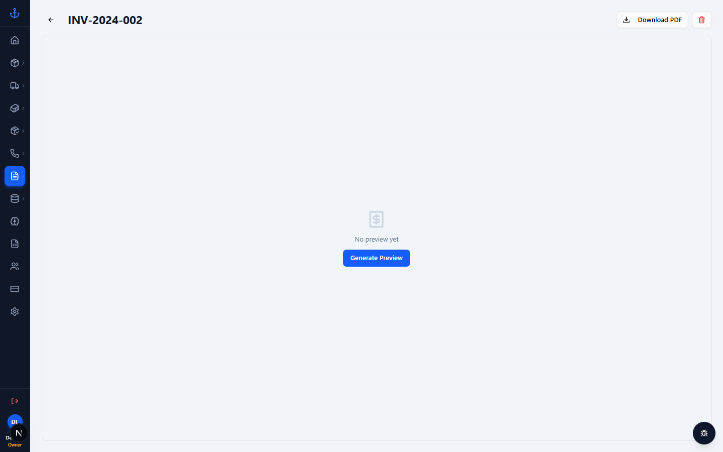 Invoice detail — sent