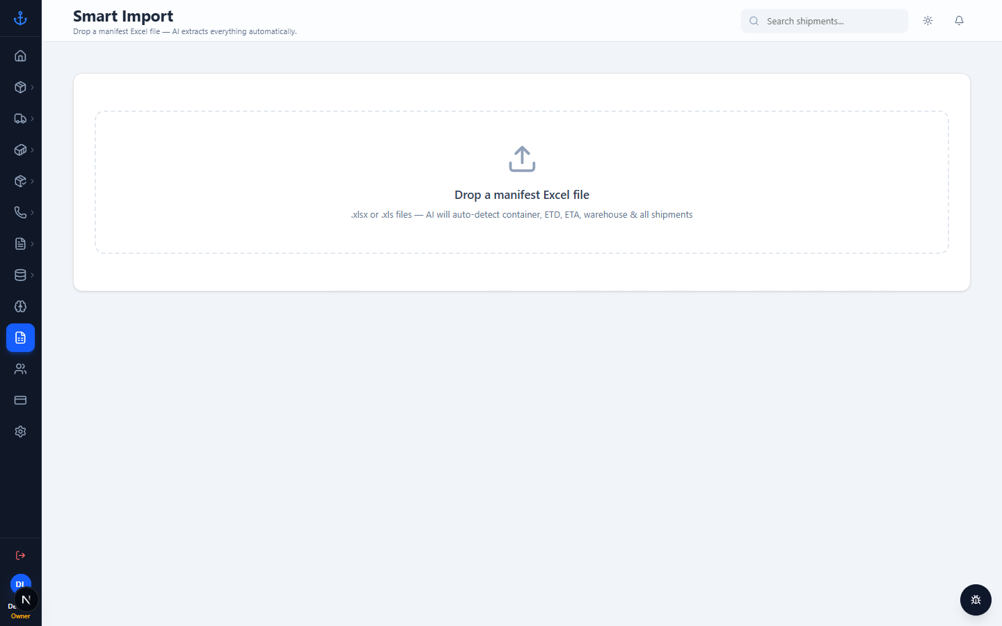 Smart import page
